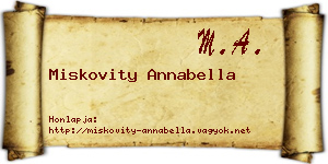 Miskovity Annabella névjegykártya